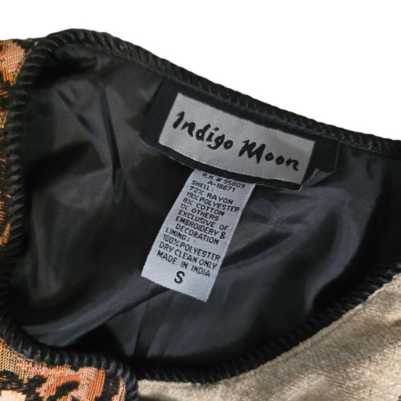 Indigo Moon Small Art-to-Wear Patchwork Animal Print Coat Jacket Funky - Picture 5 of 8